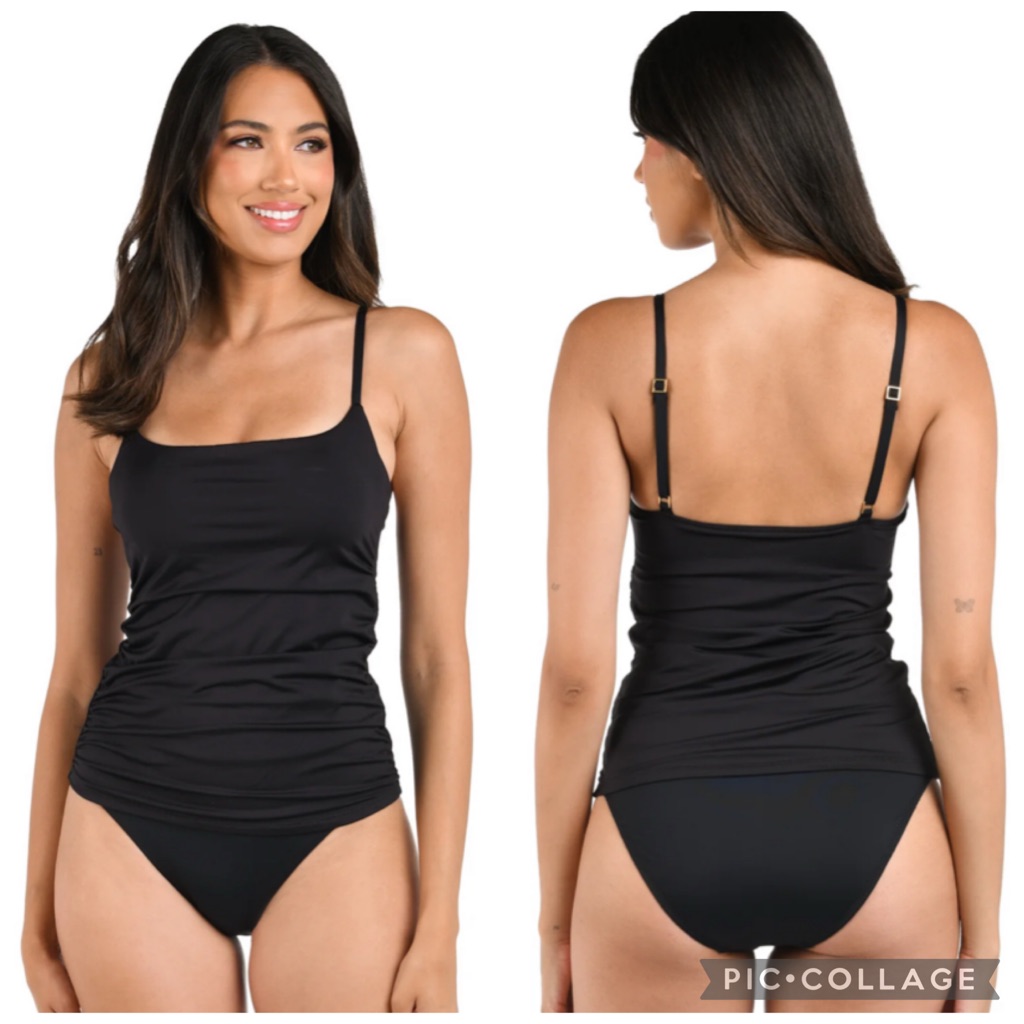 La Blanca Island Goddess Underwire Tankini Top Black 12